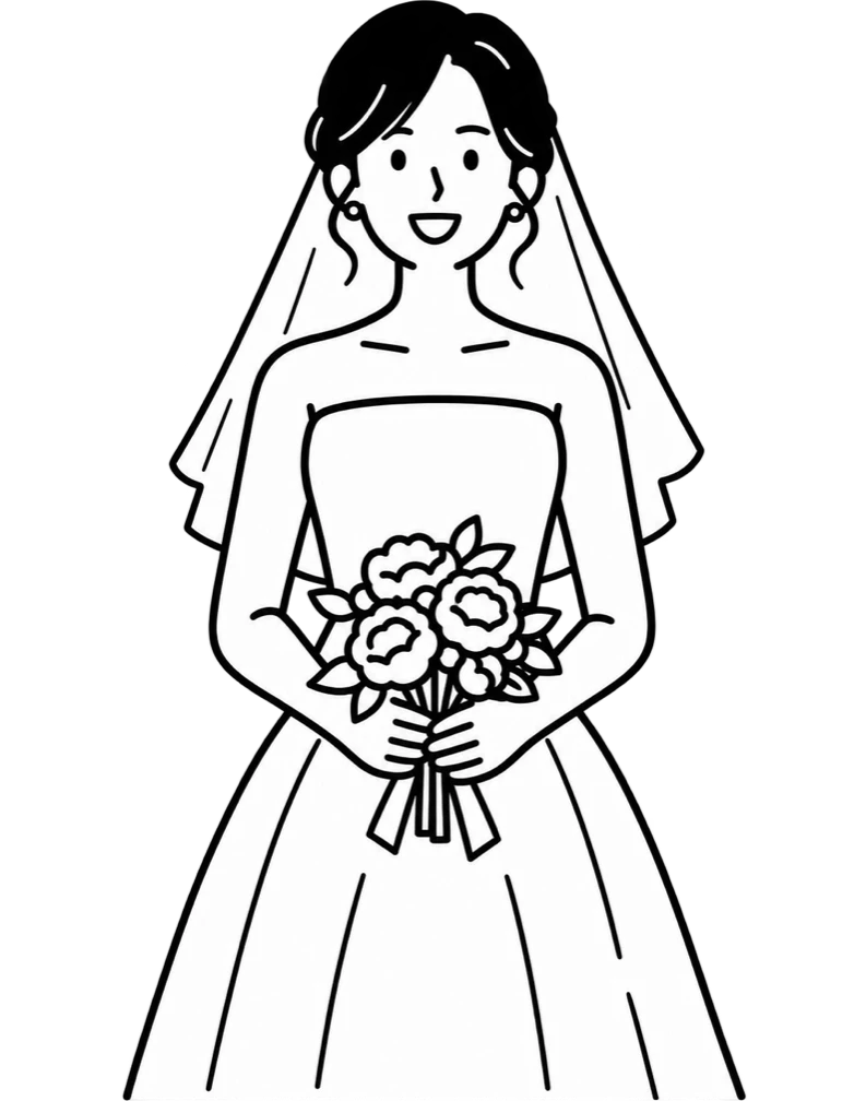 ブーケを持つ花嫁